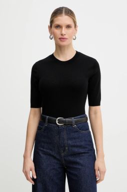 Vlnené tričko Weekend Max Mara MAREA čierna farba, 2615361011600