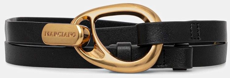 Kožený opasok Marciano by Guess čierna farba, 6RGZ16 7414A