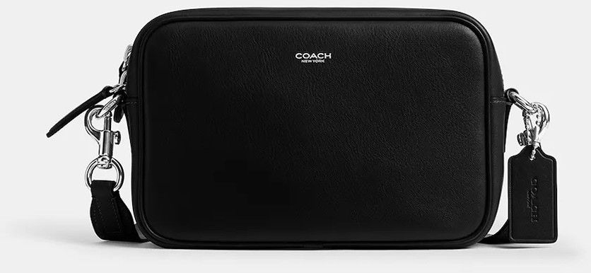 Kožená taška Coach Radio Camera Bag čierna farba, CCB51