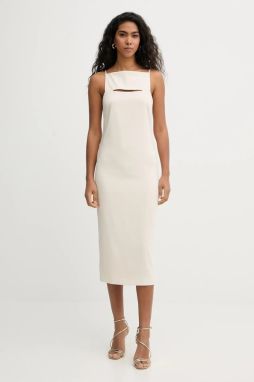 Šaty Patrizia Pepe béžová farba, mini, rovný strih, 8A1610 A6F5