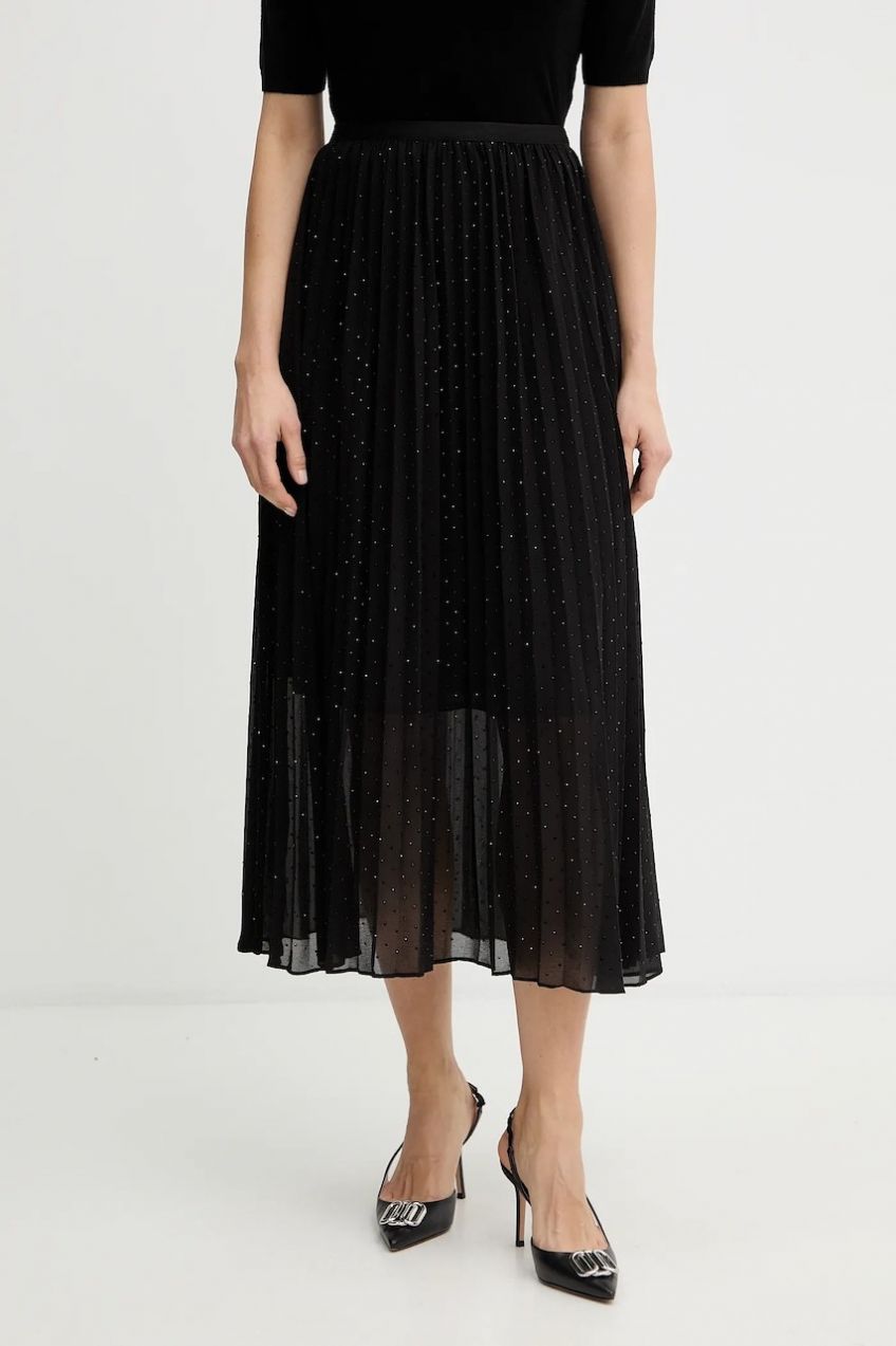 Sukňa Morgan čierna farba, maxi, áčkový strih, JRILOX