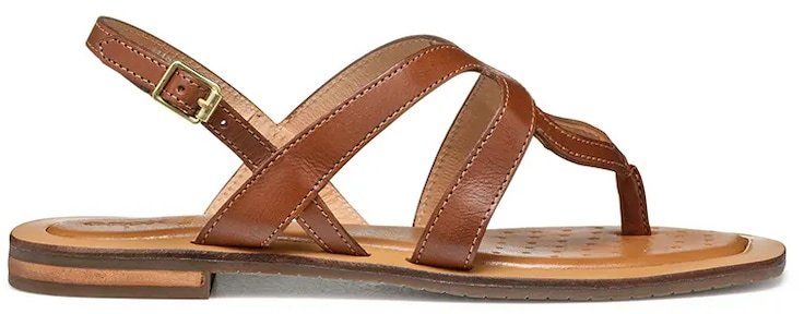 Kožené sandále Geox D SOZY QC C hnedá farba, D55YFC 0001J C5006