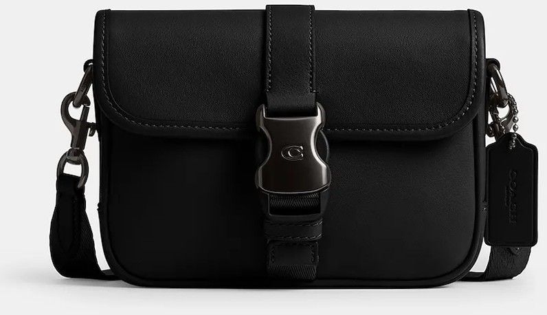 Kožená taška Coach League Crossbody 19 čierna farba, CY989