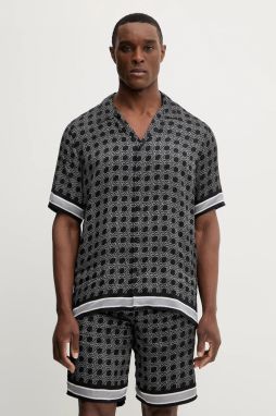 Košeľa Karl Lagerfeld čierna farba, voľný strih, 561881.605942