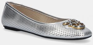 Kožené balerínky Pinko Max 11 strieborná farba, SD0457P049ZZF