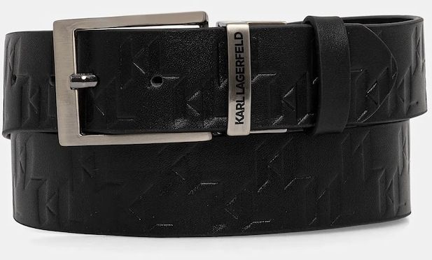 Obojstranný kožený opasok Karl Lagerfeld čierna farba, 561454.815302