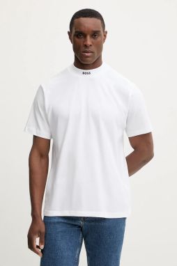 Tričko BOSS Green Tee Collar pánske, biela farba, jednofarebné, 50555527