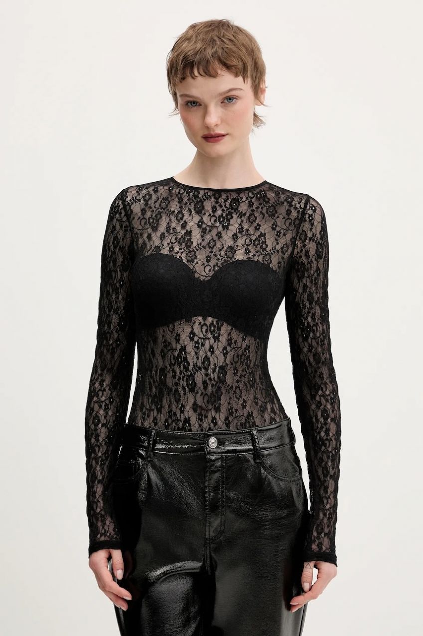 Tričko HUGO Dulietta dámske, čierna farba, jednofarebné, 50554252