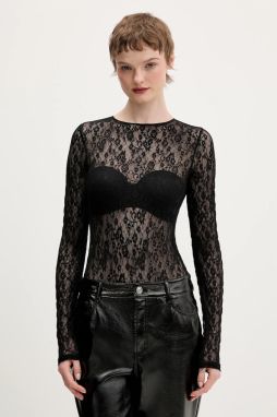 Tričko HUGO Dulietta dámske, čierna farba, jednofarebné, 50554252