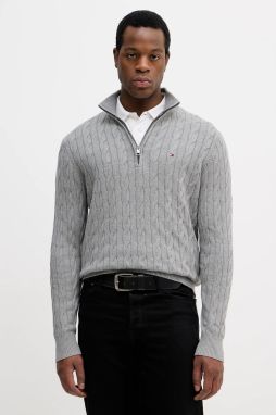 Bavlnený sveter Tommy Hilfiger béžová farba, ľahký, MW0MW36532