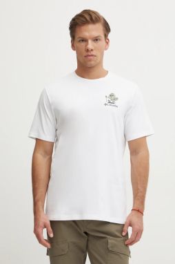 Tričko Columbia Hageman pánske, biela farba, s potlačou, 2076362