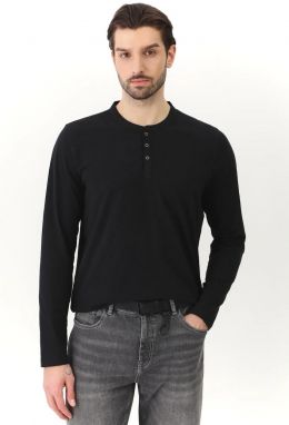 Bavlnené tričko s dlhým rukávom Medicine čierna farba, jednofarebná