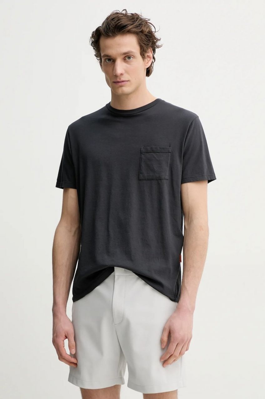 Bavlnené tričko BARENA VENEZIA Camicia Mola pánske, čierna farba, jednofarebné, TSU5100.2540