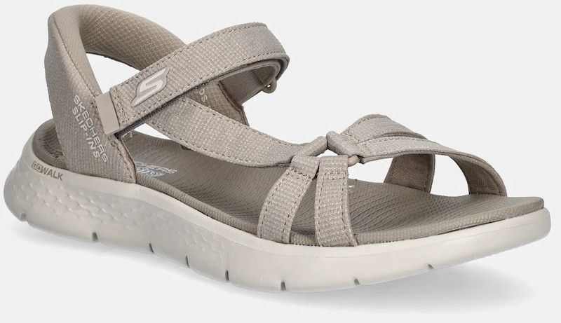 Sandále Skechers GO WALK FLEX dámske, béžová farba, 141481