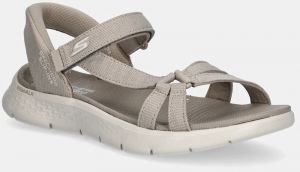 Sandále Skechers GO WALK FLEX dámske, béžová farba, 141481