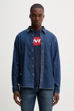 Rifľová košeľa Levi's modrá farba, regular, s klasickým golierom, 86625