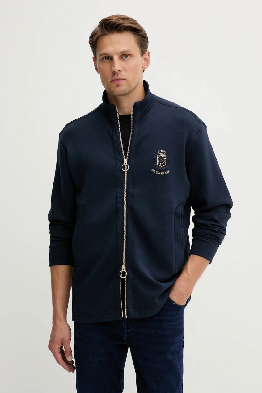 Mikina Paul&Shark modrá farba, s nášivkou, 15311823