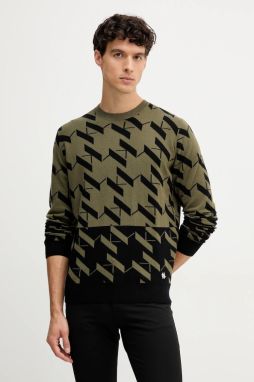 Sveter s prímesou vlny Karl Lagerfeld čierna farba, 554305.655022