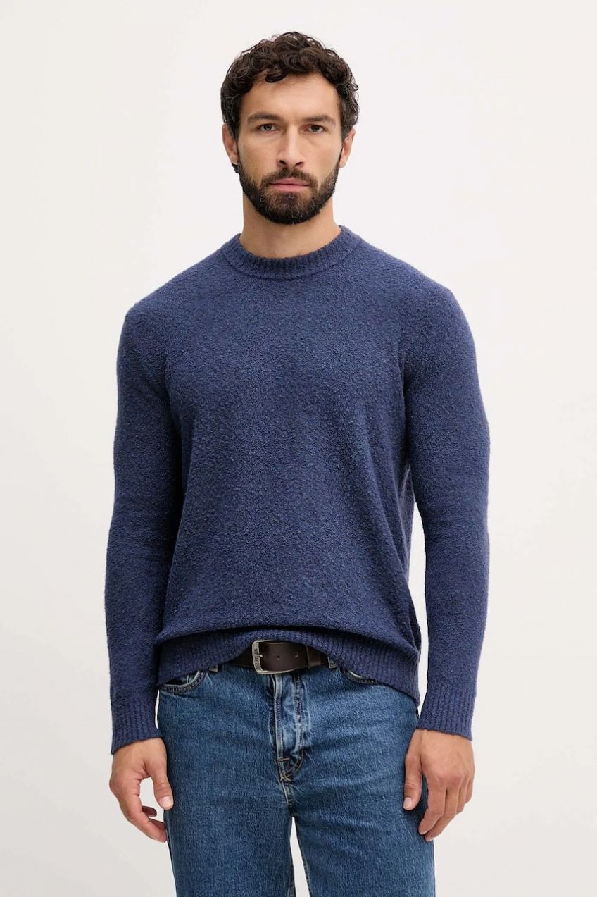 Sveter s prímesou vlny United Colors of Benetton modrá farba, 1L5YU10AD