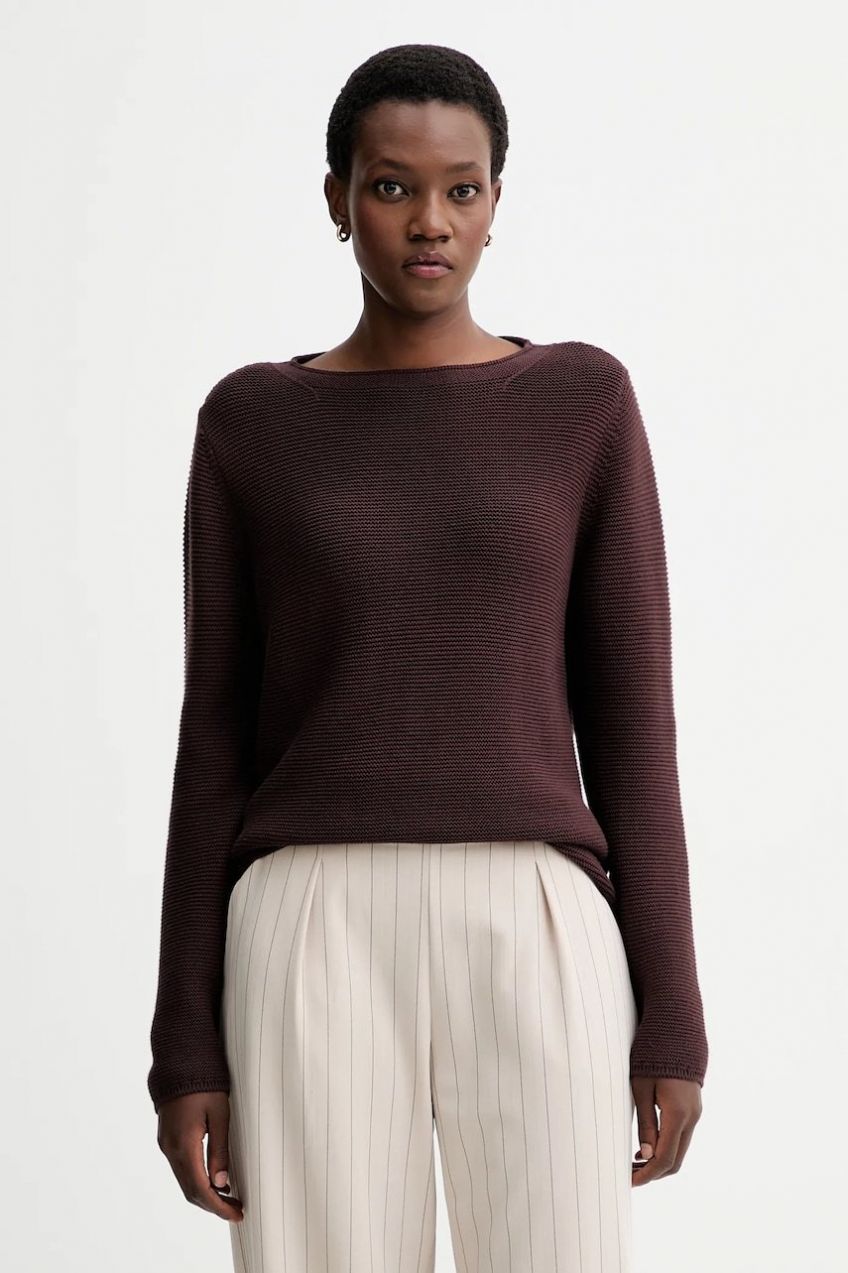 Bavlnený sveter Marc O'Polo hnedá farba, 511605960113