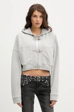 Mikina The Ragged Priest šedá farba, s kapucňou, melanžová, RPAW251087JS