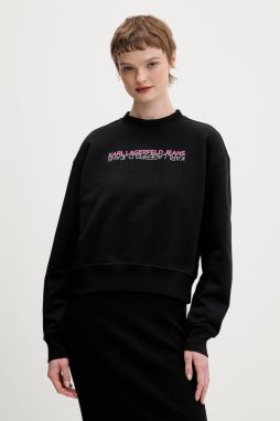 Bavlnená mikina Karl Lagerfeld Jeans čierna farba, s potlačou, B1W20041