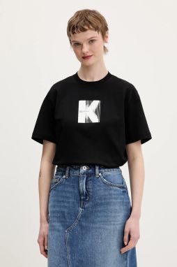 Bavlnené tričko Karl Lagerfeld Jeans dámske, čierna farba, B1W17055