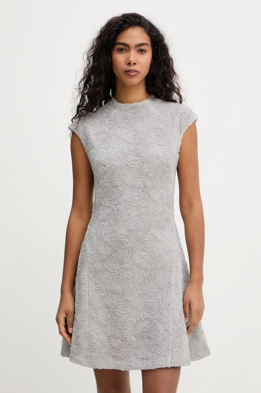 Šaty Rotate šedá farba, mini, áčkový strih, 1152301210