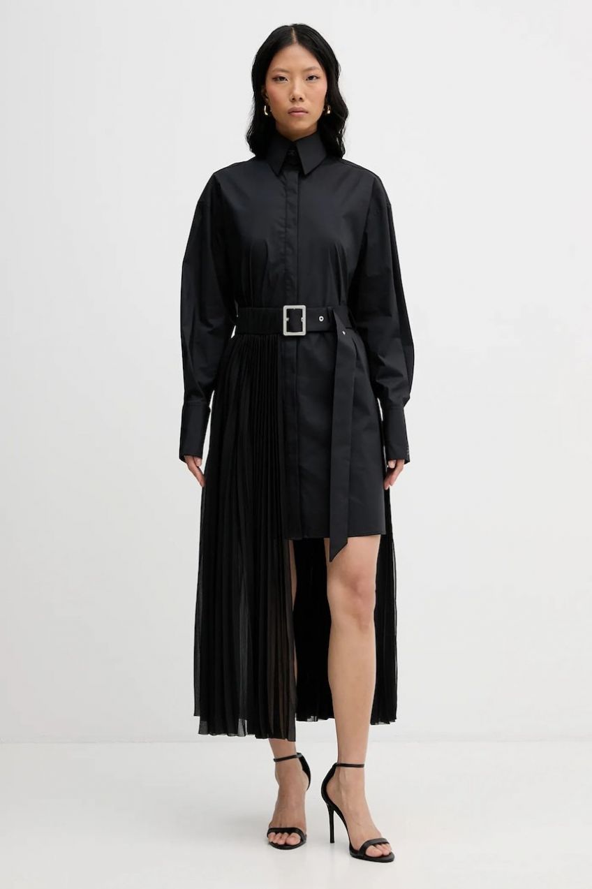 Šaty Karl Lagerfeld čierna farba, mini, oversize, B1W13052