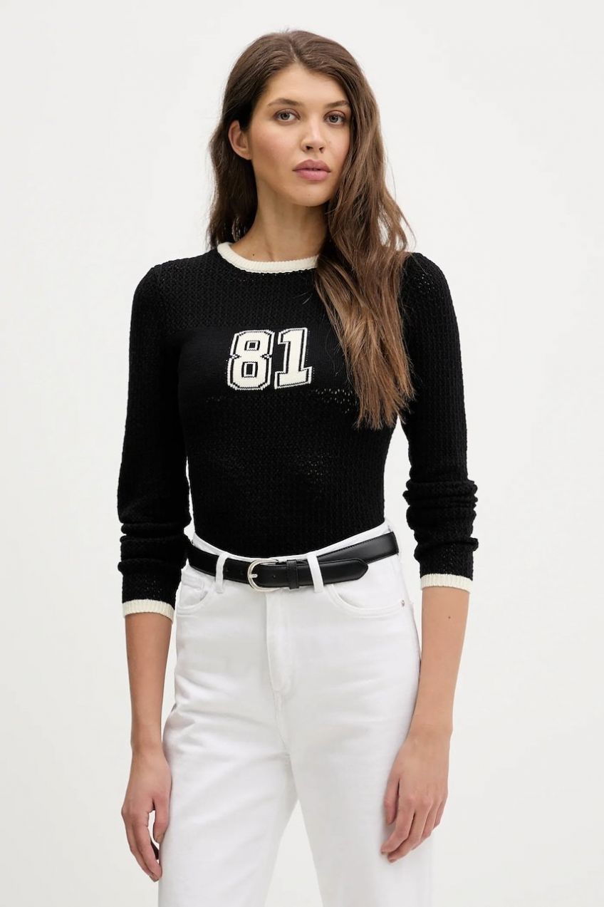 Sveter Guess Jeans čierna farba, hrejivý, W6RR24 Z4351