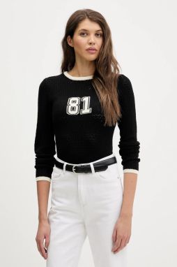 Sveter Guess Jeans čierna farba, hrejivý, W6RR24 Z4351