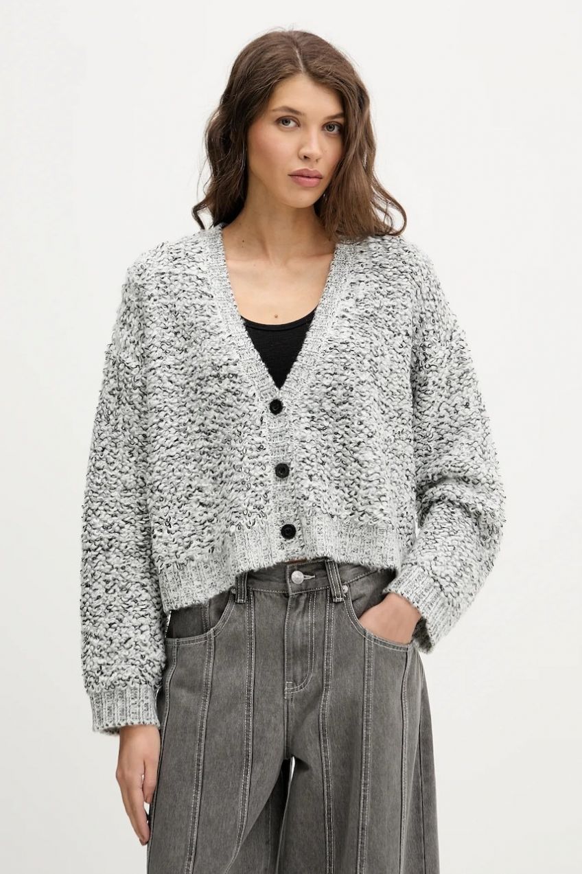 Kardigán The Ragged Priest šedá farba, hrejivý, RPAW251085KW