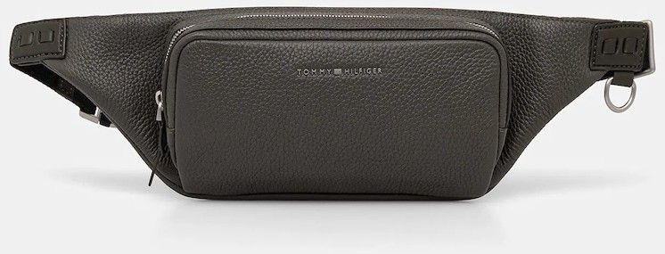 Kožená ľadvinka Tommy Hilfiger zelená farba, AM0AM14023