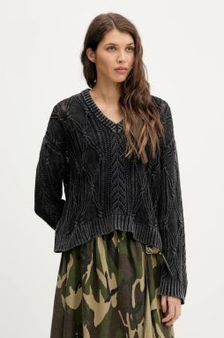 Bavlnený sveter The Ragged Priest čierna farba, ľahký, RPAW251045KW