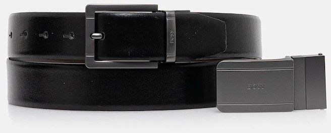 Kožený opasok BOSS Gifflet_Gb35_pp čierna farba, 50558756