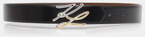 Obojstranný kožený opasok Karl Lagerfeld K/AUTOGRAPH čierna farba, B1W33044