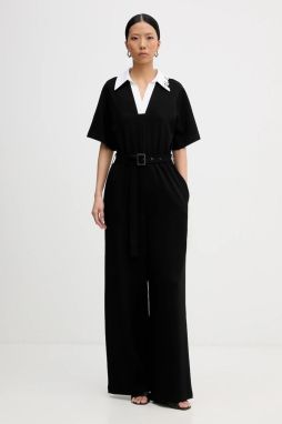 Overal Karl Lagerfeld SIGNATURE čierna farba, s golierom, B1W13031