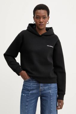 Mikina Karl Lagerfeld čierna farba, s nášivkou, B1W20023