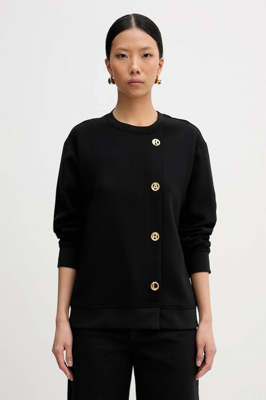 Mikina Karl Lagerfeld KARL DAILY čierna farba, jednofarebná, B1W20015