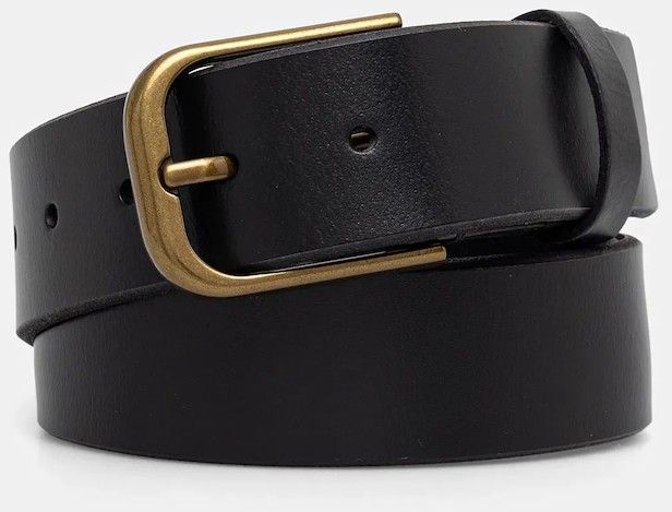 Kožený opasok Tommy Jeans čierna farba, AM0AM13846