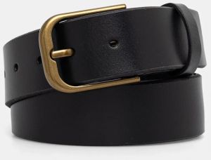 Kožený opasok Tommy Jeans čierna farba, AM0AM13846