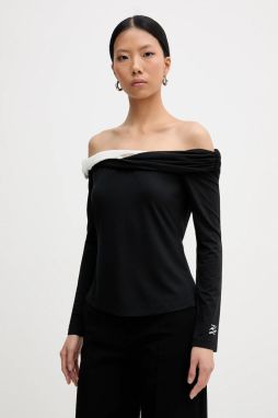 Blúzka Karl Lagerfeld čierna farba, jednofarebná, B1W17009