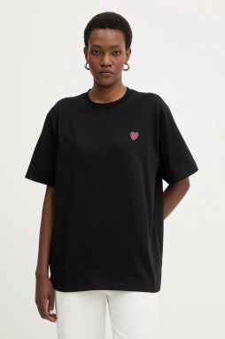 Bavlnené tričko Karl Lagerfeld IKON dámske, čierna farba, B1W17090