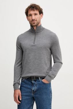 Vlnený sveter Joop! zelená farba, ľahké, s polorolákom