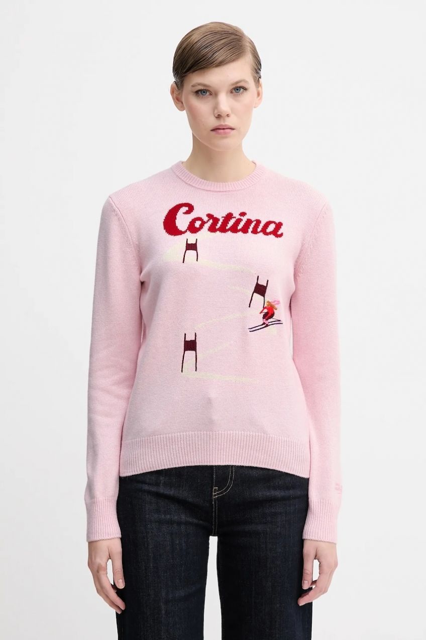 Vlnený sveter MC2 Saint Barth ružová farba, QUE0018