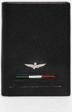 Kožená peňaženka Aeronautica Militare pánska, čierna farba, AM154