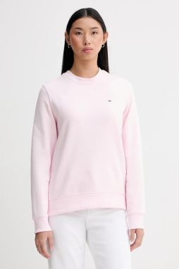 Mikina Tommy Jeans tyrkysová farba, jednofarebná, DW0DW19959