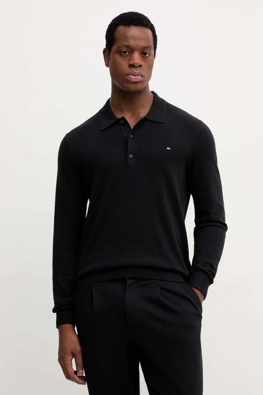 Sveter s prímesou kašmíru Tommy Hilfiger tmavomodrá farba, ľahké, MW0MW36519