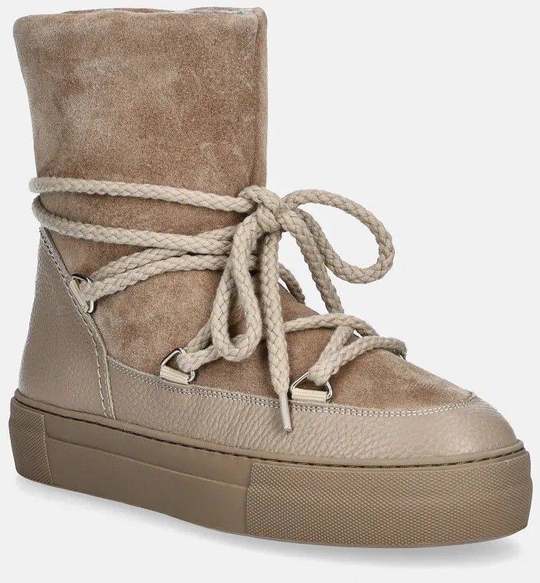 Kožené snehule Bianco BIATEDDY 2.0 béžová farba, 11331342