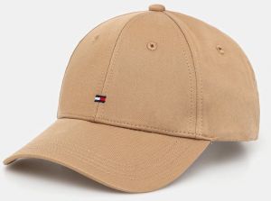 Bavlnená šiltovka Tommy Hilfiger béžová farba, jednofarebná, AW0AW16844